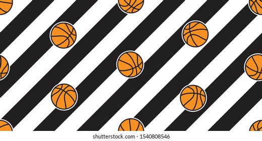 basketball seamless pattern vector stripes ball sport cartoon scarf isolated repeat wallpaper tile background illustration doodle design