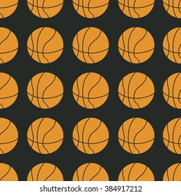 Basketball seamless pattern for web design. Vector symbol