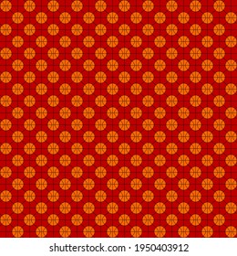 Textura sin costura del baloncesto. Baldosas con una cuadrícula de líneas y círculos superpuestos. Patrón geométrico vectorial rojo y naranja. Diseño deportivo imprimible para el tejido, papel pintado y recubrimiento decorativo.