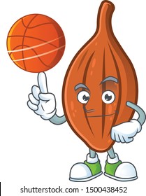 With basketball seeds choco cartoon with symbol mascot