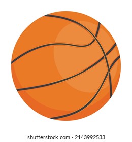 Objeto vectorial de color semiplano de baloncesto. Equipamiento deportivo. Equipo deportivo. Herramienta de fitness. Elemento de tamaño completo sobre blanco. Ilustración simple de estilo de dibujos animados para diseño gráfico web y animación