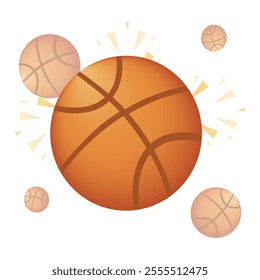 Basketball set of balls. Vector policy