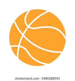 Basketball set icon. Orange ball, black lines, sports equipment, game, competition, recreation, team sport, athletic, outdoor activity.