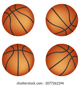 Basketball set, icon, stock vector, logo isolated on a white background. Illustration