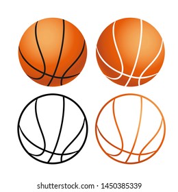 Basketball set icons – stock vector