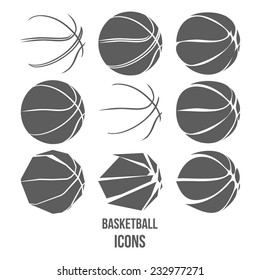 Basketball Set isolated on white background vector illustration