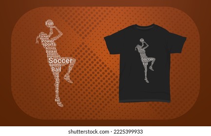 Basketball Shape cloud T-Shirt Design A Women Playing Basketball 