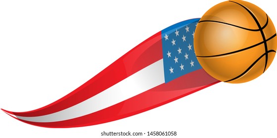 basketball with shape flag usa