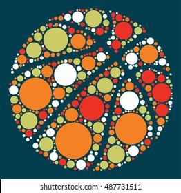 basketball shape vector design by color point

