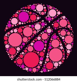 basketball shape vector design by color point