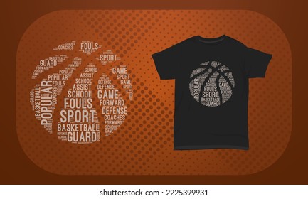 Basketball Shapecloud T-shirt Design sports lover