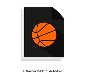 basketball sheet paper image vector icon