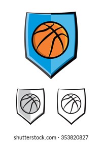A basketball shield emblem. Vector EPS 10 available.