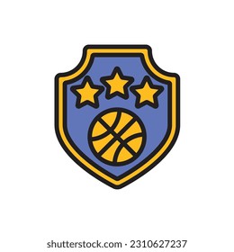 Basketball Shield Icon Vector Illustration