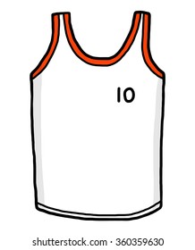 Basketball Shirt / Cartoon Vector And Illustration, Hand Drawn Style, Isolated On White Background.