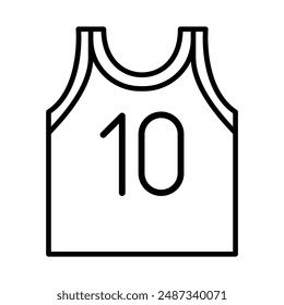 Basketball shirt icon in thin line style Vector illustration graphic design 