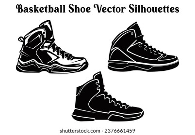 Básquetbol Paquete de silueta vector de zapatos, Zapato, silueta de zapatos, icono de zapatos