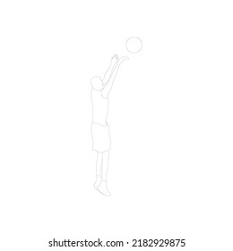basketball shooting logo vector illustration design