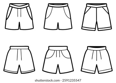Basketball shorts line art clean lines