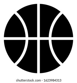 Basketball sign icon - black simple, isolated - vector illustration