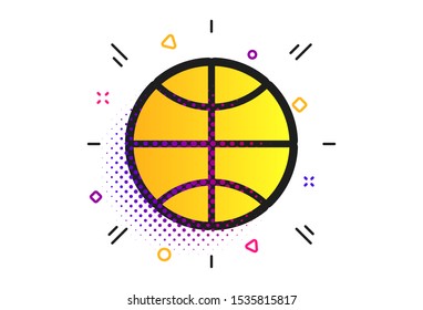 Basketball sign icon. Halftone dots pattern. Sport symbol. Classic flat basketball icon. Vector