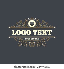 Basketball sign icon. Sport symbol. Flourishes calligraphic ornament. Vector