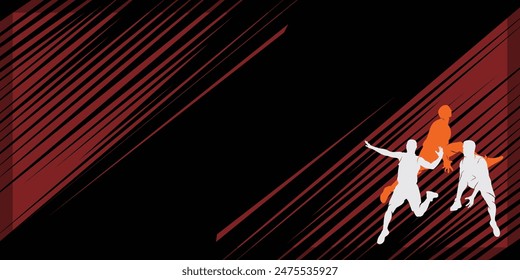 Basketball Silhouette Black and Red Background Poster Template
