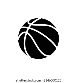 Basketball Silhouette. Black and White Icon Design Element on Isolated White Background