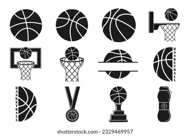 Basketball-Silhouette-Paket, Basketball-Vektorpaket, Basketballgrafik, SportVektorgrafik, Sport-Silhouette-Paket
