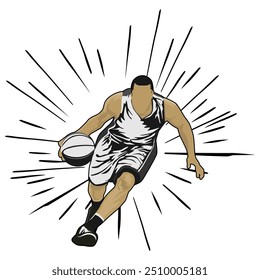 basketball silhouette design illustration vector art	
