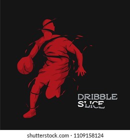 basketball silhouette dribble slice