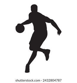 basketball silhouette vector isolated black on white background