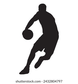 basketball silhouette vector isolated black on white background