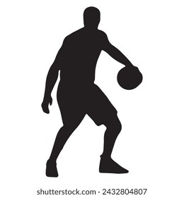 basketball silhouette vector isolated black on white background