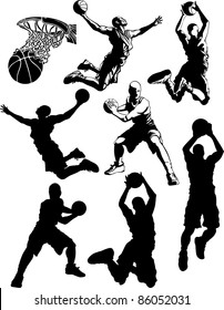 Basketball Silhouettes of Men