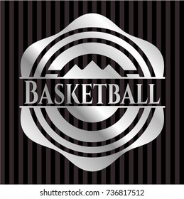 Basketball silver shiny emblem
