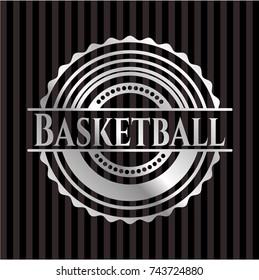 Basketball silver shiny emblem