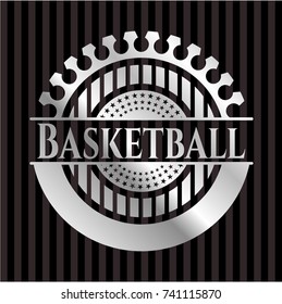 Basketball silvery shiny badge