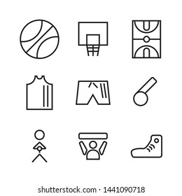 basketball simple icon set design