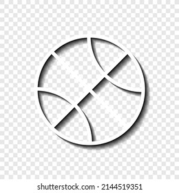 Vector de ícono simple de baloncesto. Diseño plano. Blanco con sombra en la cuadrícula transparente.ai