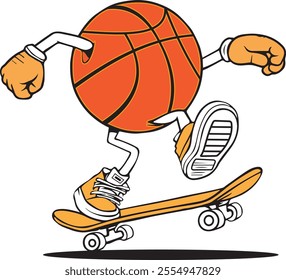 Basketball Skater Skateboard Illustration Character Design