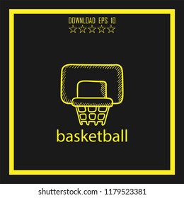 basketball sketch vector icon