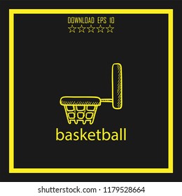 basketball sketch vector icon