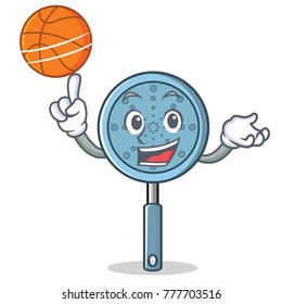 With basketball skimmer utensil character cartoon