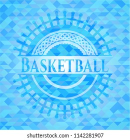 Basketball sky blue mosaic emblem