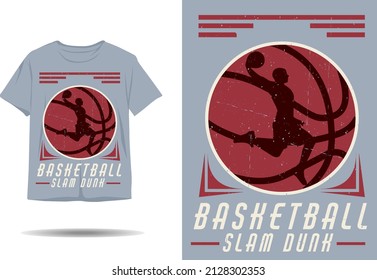 Basketball slam dunk silhouette t shirt design