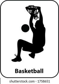 Basketball Slam dunk Sport Sign in Vector Format