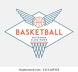 Basketball slam dunk is a vector illustration about sport