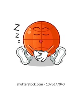 basketball sleep mascot vector cartoon illustration