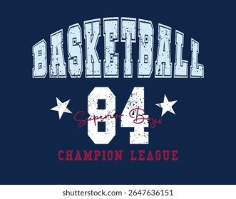 Basketball slogan college style retro vintage quote typography. Vector illustration design.